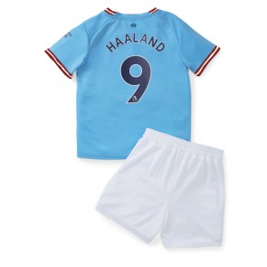 Manchester City Erling Haaland #9 babykläder Hemmatröja barn 2022-23 Korta ärmar (+ Korta byxor)